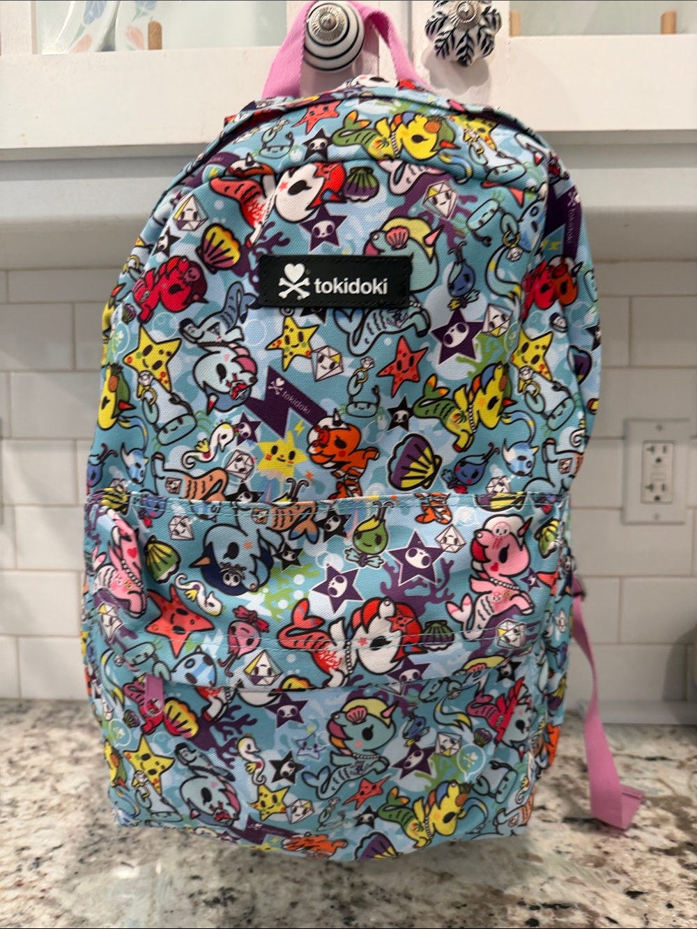 tokidoki Light Blue Multicolor Kawaii Character Backpack